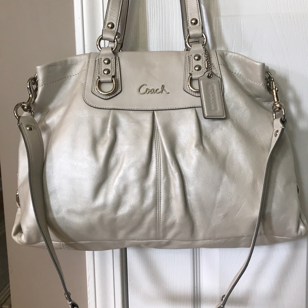 Pearl White Coach Handbag